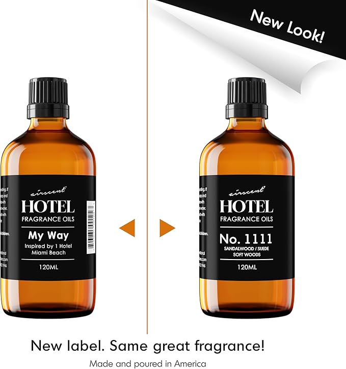 AirScent My Way Diffuser Oil Inspired by The 1 Hotel Miami Scent - Premium My Way Fragrance Oil for Ultrasonic and Waterless Diffusers and Crafting - 120 mL, 4 fl oz Glass Dropper Bottle - Bloomnest