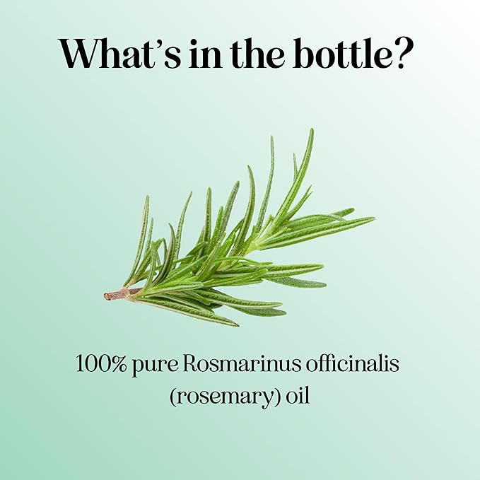 Pure Rosemary Oil for Hair Skin and Nails - 100% Pure Undiluted Rosemary Essential Oil with Dropper for Topical Uses Aromatherapy Diffusing and Home and Beauty DIYs - Vegan and Cruelty Free (1 Fl Oz) - Bloomnest