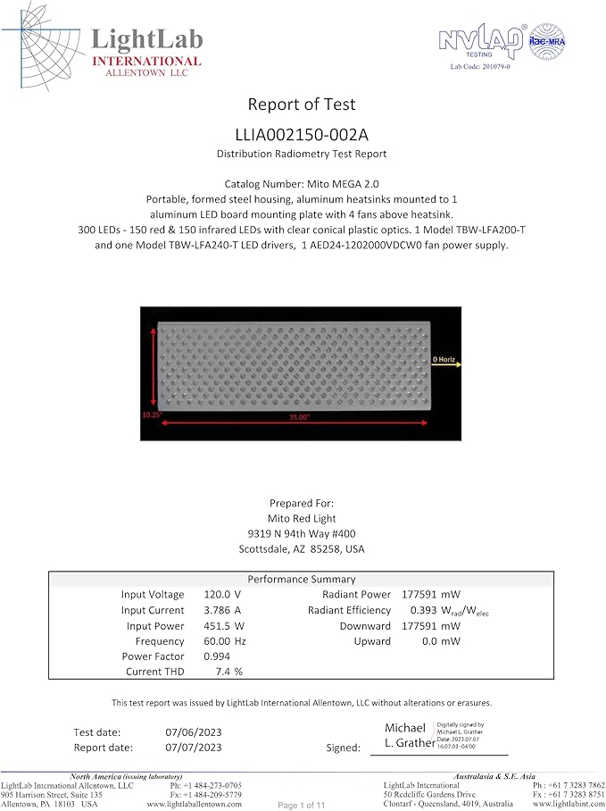 Mito Red Light - MitoMEGA 2.0 Red Light Panel - Red Light Therapy for Face and Neck – Red Light Therapy Panel - Red Light & Near Infrared Red Light Therapy - At-Home Red Light Therapy for Body MitoRedLight