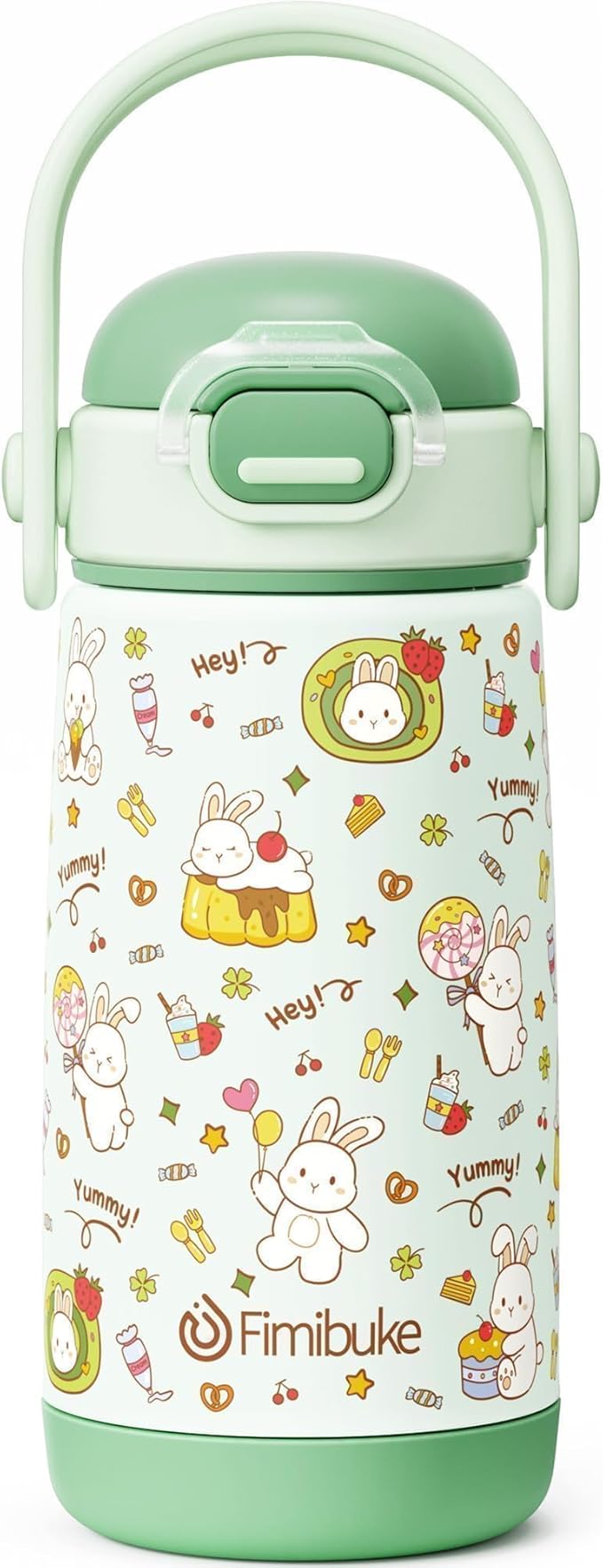 Fimibuke Kids Insulated Water Bottle with Straw Lid & Handle -14oz BPA FREE 18/8 Stainless Steel Metal Tumbler Leak Proof Double Wall Vacuum Kids Cup Toddler Water Bottle for School Boy Girls - Bloomnest