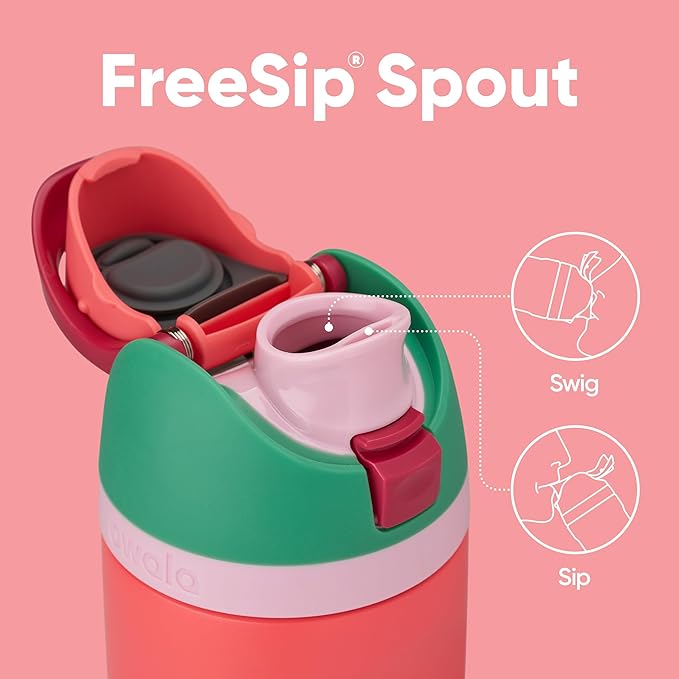 Owala FreeSip Insulated Stainless Steel Water Bottle with Straw for Sports, Travel, and School BPA-Free Sports Water Bottle, 24 oz, Strawberry Fields Owala