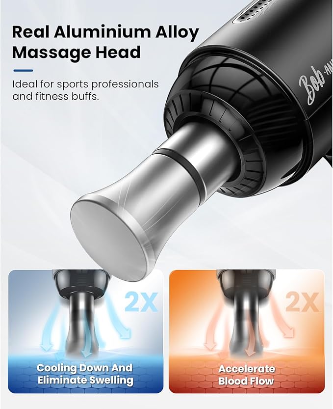 BOB AND BRAD T2 Max Massage Gun Deep Tissue with Metal Head, Professional Muscle Massage Gun Portable Percussion Electric Massager for Athletes for Home Gym Pain Relief - Bloomnest
