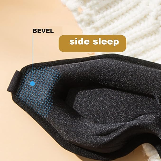 Sleep Mask for Side Sleepers - 100% Blackout Eye Mask for Sleep, 3D Sleeping Mask for Women, sleepmask for Eyelash Extensions, Light Blocking Sleeping Mask for Men, Eye Mask for Travel & Gifts - Bloomnest