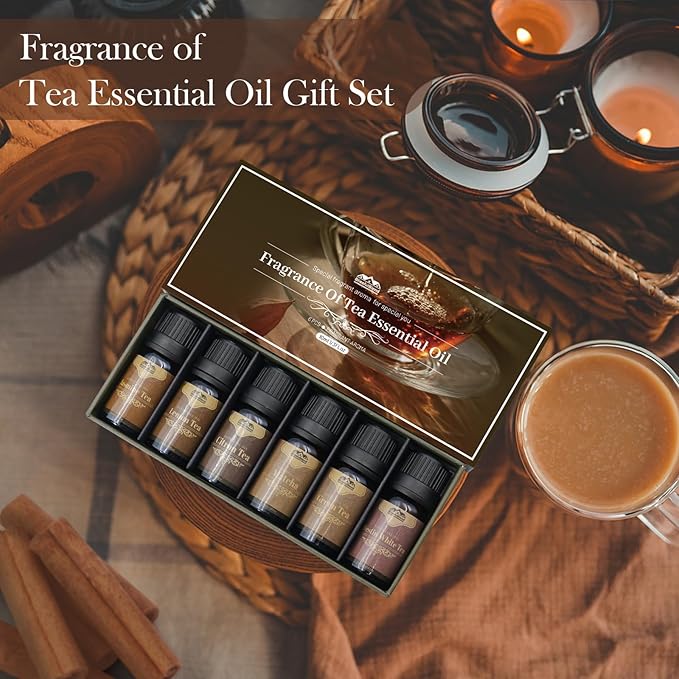 6 Pack 10ML Christmas Tea Essential Oil Diffuser for Home Care and Candle Making Atmosphere Fragrance of Essential Oil Gifts Set for Christmas Birthday Holiday Present - Bloomnest