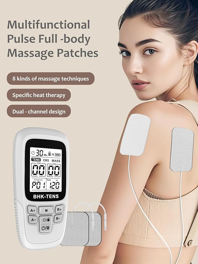 24 Modes TENS EMS Unit for Pain Relief, Muscle Stimulator Machine with 8 Reusable Electrode Pads - FDA Cleared 3-in-1 Device, 40 Intensity Levels, 90 Min Timer, Back/Neck/Knee Therapy, Pulse 2-150Hz