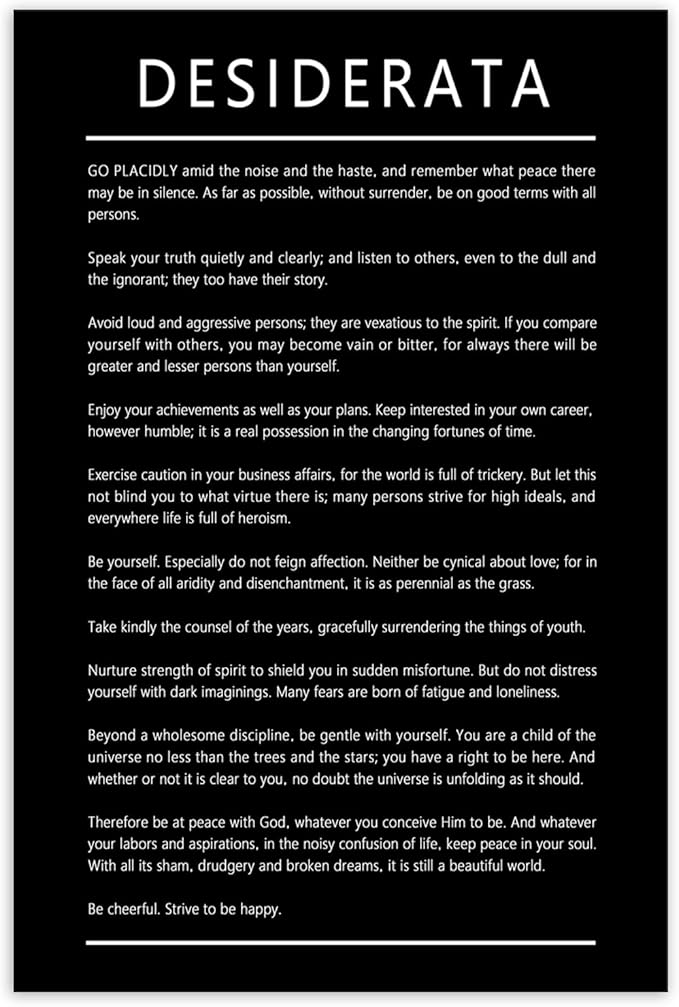 Motivational Canvas Wall Art for Office Desiderata Entrepreneur Quotes Inspirational Posters Picture Prints Canvas Modern Home Decor Painting Artwork Stretched and Framed Ready to Hang [24''W x 30''H] - Bloomnest