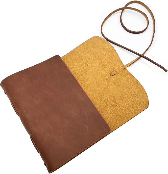 Dark Brown Notebook Journal - Leather Journals for Writing Small Size Diary 5.5x7.5 Inch, Notepad For Women and Man, Gifts,Work,Travel - Bloomnest