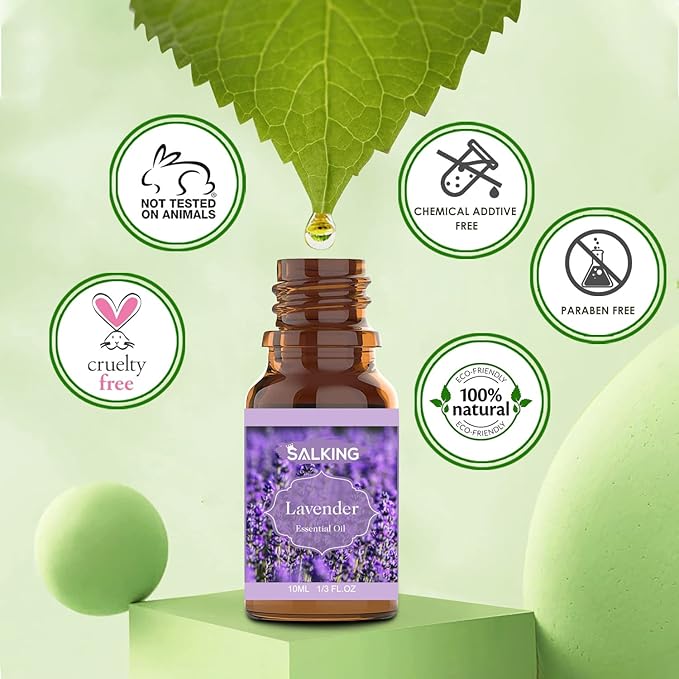 SALKING Floral Essential Oils Set, Premium Pure and Natural Essential Oils, Fragrance Oil Scented Oils for Oil Diffusers 6 x 10 ML - Lavender, Rose, Jasmine, Cherry Blossom, Gardenia, Chamomile - Bloomnest