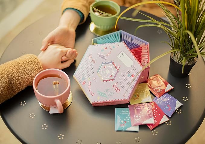 ACORUS Wellness & Loveland Tea Sets, Natural Assorted Herbal Tea Hamper Box Gift Sets, Large Variety of 120 Tea Bags, 12 Flavours - Bloomnest