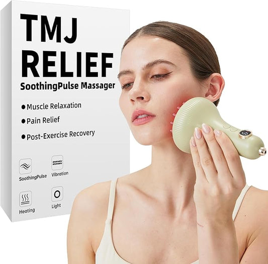 Jaw & Neck Massager for Pain Relief Deep Tissue, Best TMJ Relief Products Jaw, Heated SoothingPulse Massager with Light & Vibration for Jaw, Neck, Shoulder & Full Body Muscle Tension Bloomnest