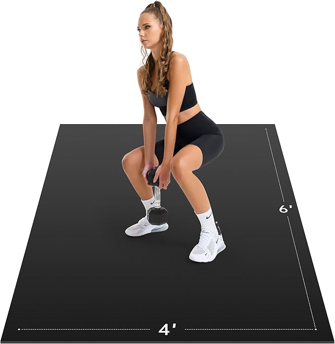 Extra Large Exercise Mat, 10’ x 6'/ 8’ x 6’/ 7’ x 5’/ 6’ x 4’- 7MM Thick Workout Mat for Home Gym, High-Density Gym Mat for Home Gym Floor, Non Slip Large Yoga Mat