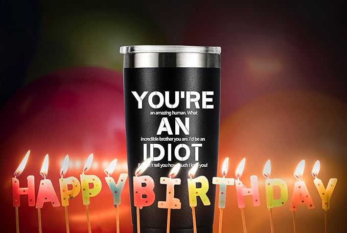 MASGALACC Gifts for Brother from Sister, Brother Coffee Mug Drinking Cup - Birthday, Fathers Day, Christmas Gag Present, 20oz Stainless Steel Double Wall Insulated Tumbler, Black