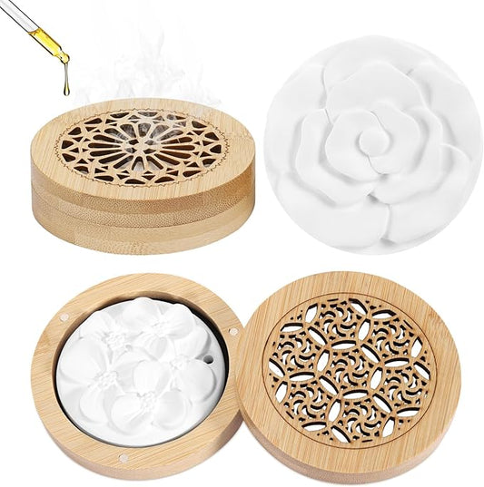 2 Pcs Essential Oil Diffuser Stone, Diffuser for Essential Oils Great for Decorating at Home, Office or Car, and Gift-Giving - Bloomnest