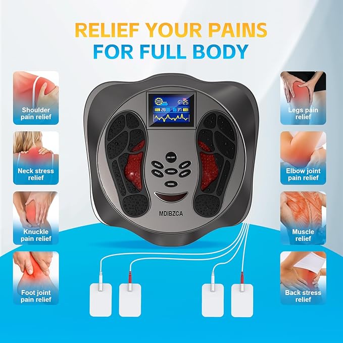 Electric Foot Stimulator, EMS & TENS Foot Massager for Neuropathy, Electric Feet Blood Circulation Machine, Improves Circulation,Relieves Body Pains - Bloomnest