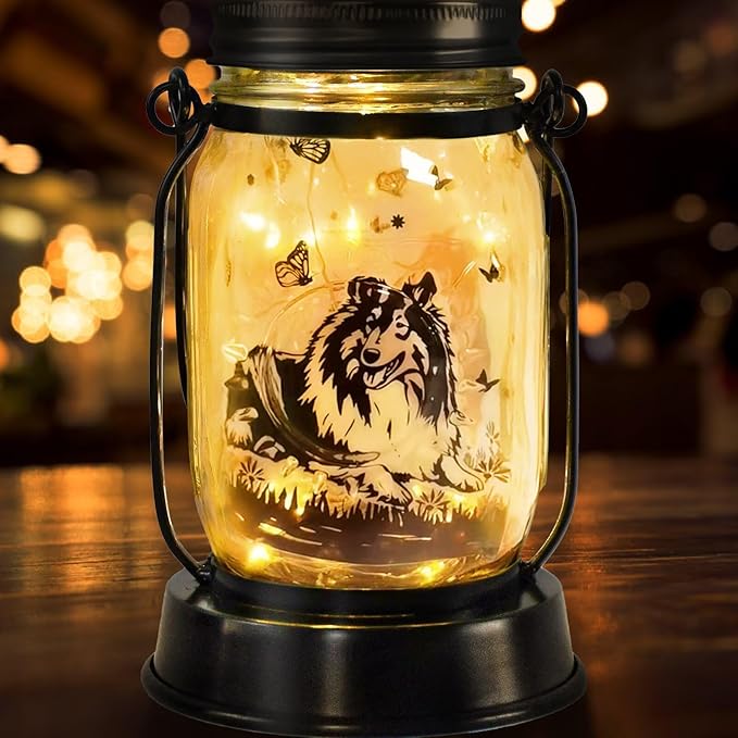 Sheltie Gifts for Women/Men Sheltie Solar Lanterns Dog Mom Birthday Dog Lovers Lantern Pet Loss Pet Memorial Lights Solar Garden Decoration for Yard, Patio,Backyard,Porch Torches - Bloomnest