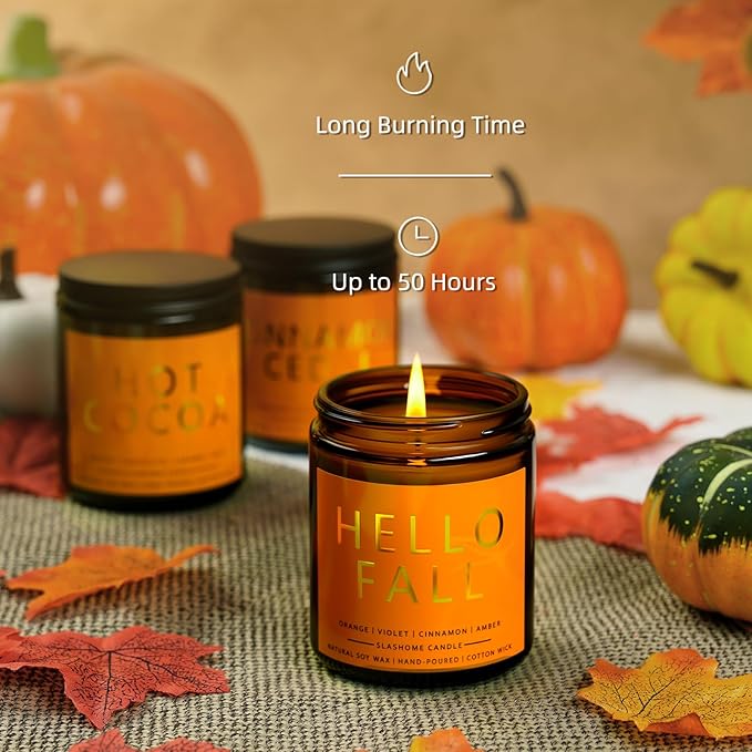 Fall Scented Candles Maple Latte 7oz – Sweet Maple Syrup & Creamy Coffee Soy Wax Candle for Cozy Autumn Home Décor, Perfect Fall Gift for Coffee Lovers, 50 Hour Long Burn - Bloomnest