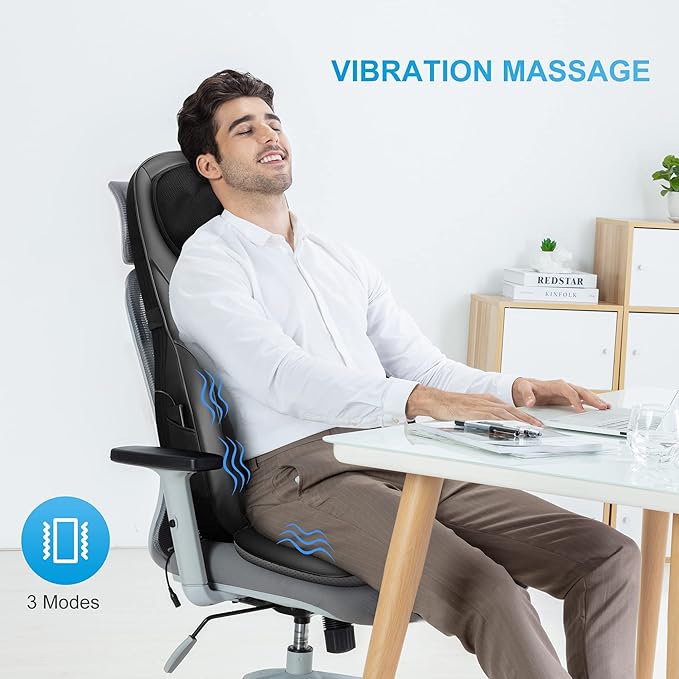 COMFIER Shiatsu Back Massager with Heat, Deep Kneading & Rolling Massage Chair Pad, Chair Massager for Office Home Use, Gift for Dad Mom - Bloomnest