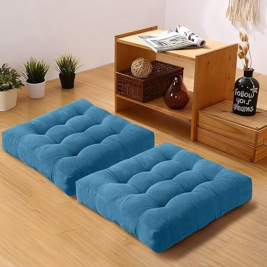 Large Floor Pillow Cushion for Adults Meditation Cushion Large Floor Sitting Soft Seat Pillow for Tatami Living Room Yoga Chatting 22x22 Inch Sky Blue - Bloomnest
