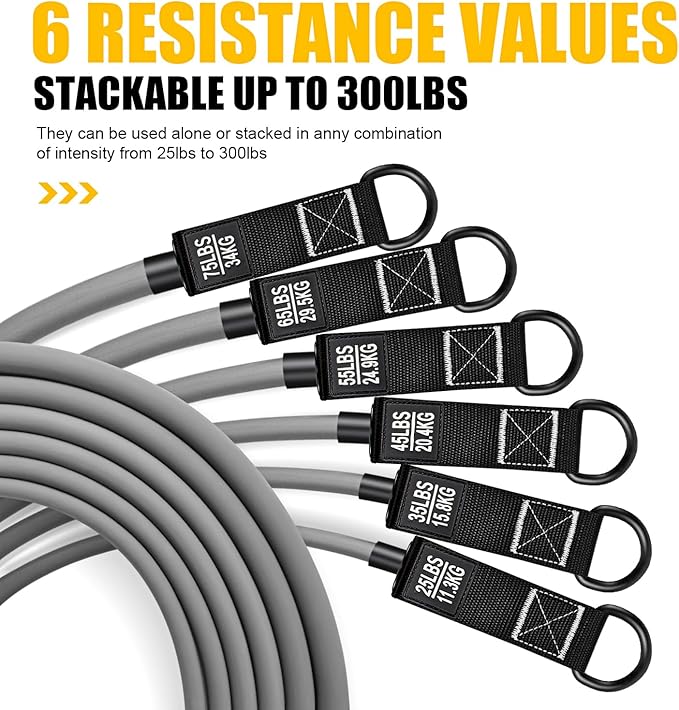 HPYGN Heavy Resistance Bands, 300LBS Exercise Bands for Working Out, Fitness Bands with Handles, Workout Bands for Men, Weight Bands Set for Muscle Training, Strength, Slim, Yoga, Home Gym Equipment - Bloomnest