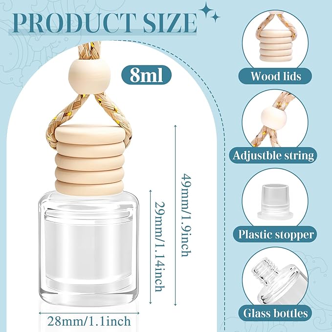 AROIC Car Air Freshener 6 Pack, Long Lasting Fresh Aroma Diffuser Set for Men & Women, Natural Essential Oil Fragrance Diffuser for Removing Odors, Auto Interior Decor Accessories Unisex (Ocean Scent) - Bloomnest