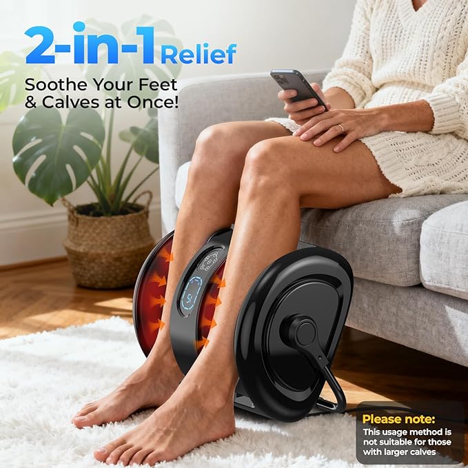 Foot Massager Machine with Heat - Shiatsu Deep Kneading for Foot Relaxation, 3 Speed & 4 Modes, Versatile Control Methods, Gift for Men Women - Bloomnest