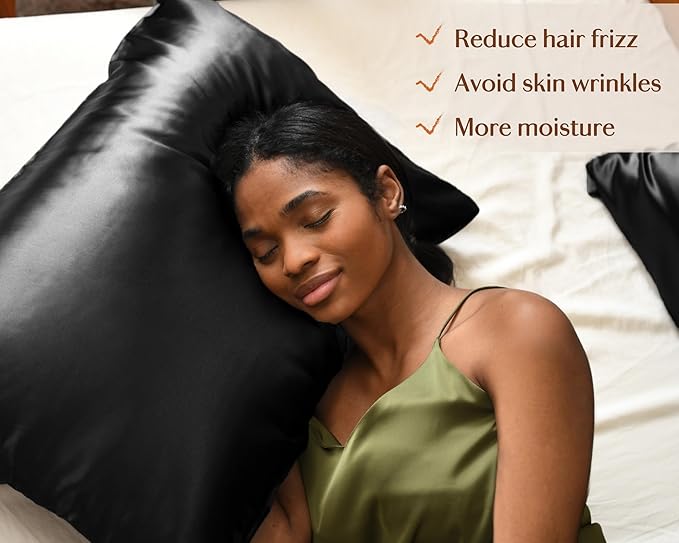 YANIBEST Satin Pillowcase for Hair and Skin Care Silk Pillowcase 2 Pack King Size Pillow Cases Set of 2 -Satin Cooling Pillow Covers with Hidden Zipper Floral Print - Bloomnest