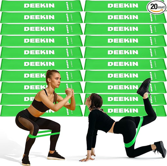 Deekin 20 Pcs Resistance Bands Resistance Loop Exercise Bands Exercise Equipment Elastic Drap Ring for Women and Men Home Fitness, Gym, Yoga - Bloomnest