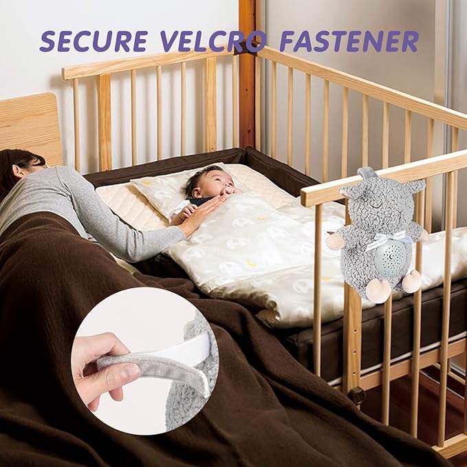 BEREST Baby Sleep Soother with Projector Night Light, Teddy Bear Sheep Musical Plush Toy with White Noise, Heartbeat, Shushing, Lullabies for Newborns, Boys & Girls Infants Shower Gift - Bloomnest