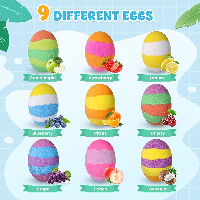 Bath Bombs with Toys Inside, Natural & Organic Kids Bath Bombs, Bubble Bath Kids, Perfect Birthday Gifts Set for Kid Boys and Girls Ages 3+ - Bloomnest