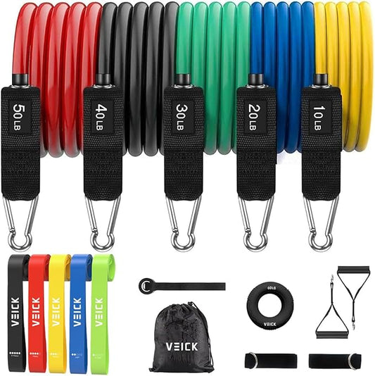 VEICK Resistance Bands, Exercise Bands, Workout Bands, Resistance Bands for Working Out with Handles for Men and Women, Exercising Bands for Fitness Weights Work Out at Home - Bloomnest
