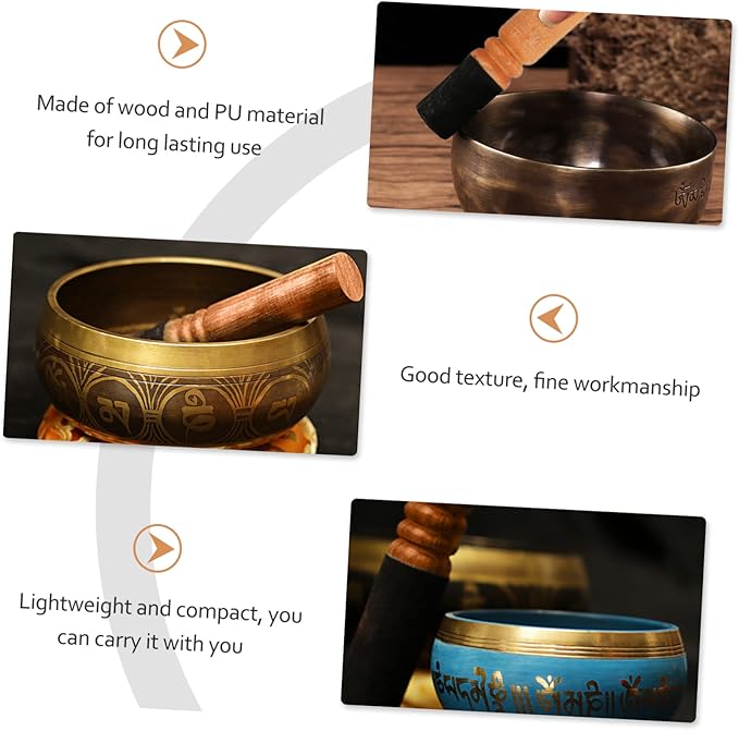Beaupretty Singing Bowl Mallet Stick for Meditation Nepalese Buddha Striker for Sound Healing and Relaxation Durable PU Material Creates Melodious Sound - Bloomnest