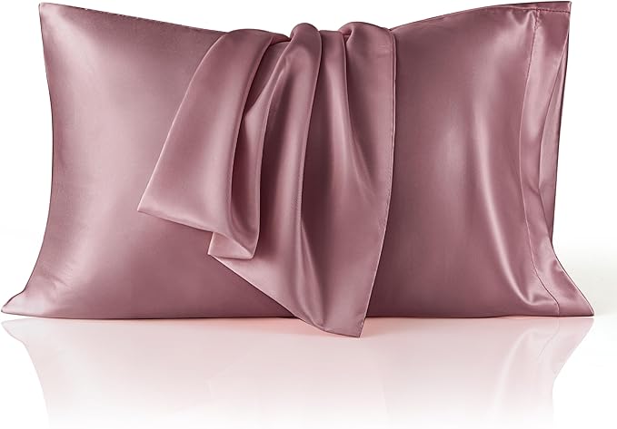 Bedsure Satin Pillowcase 2 Pack Similar to Silk Pillow Cases Standard Size, Pillow Case for Sleeping Women with Envelope Closure, Gifts for Women Men, Nostalgia Rose, 20x26 Inches, 2pcs - Bloomnest