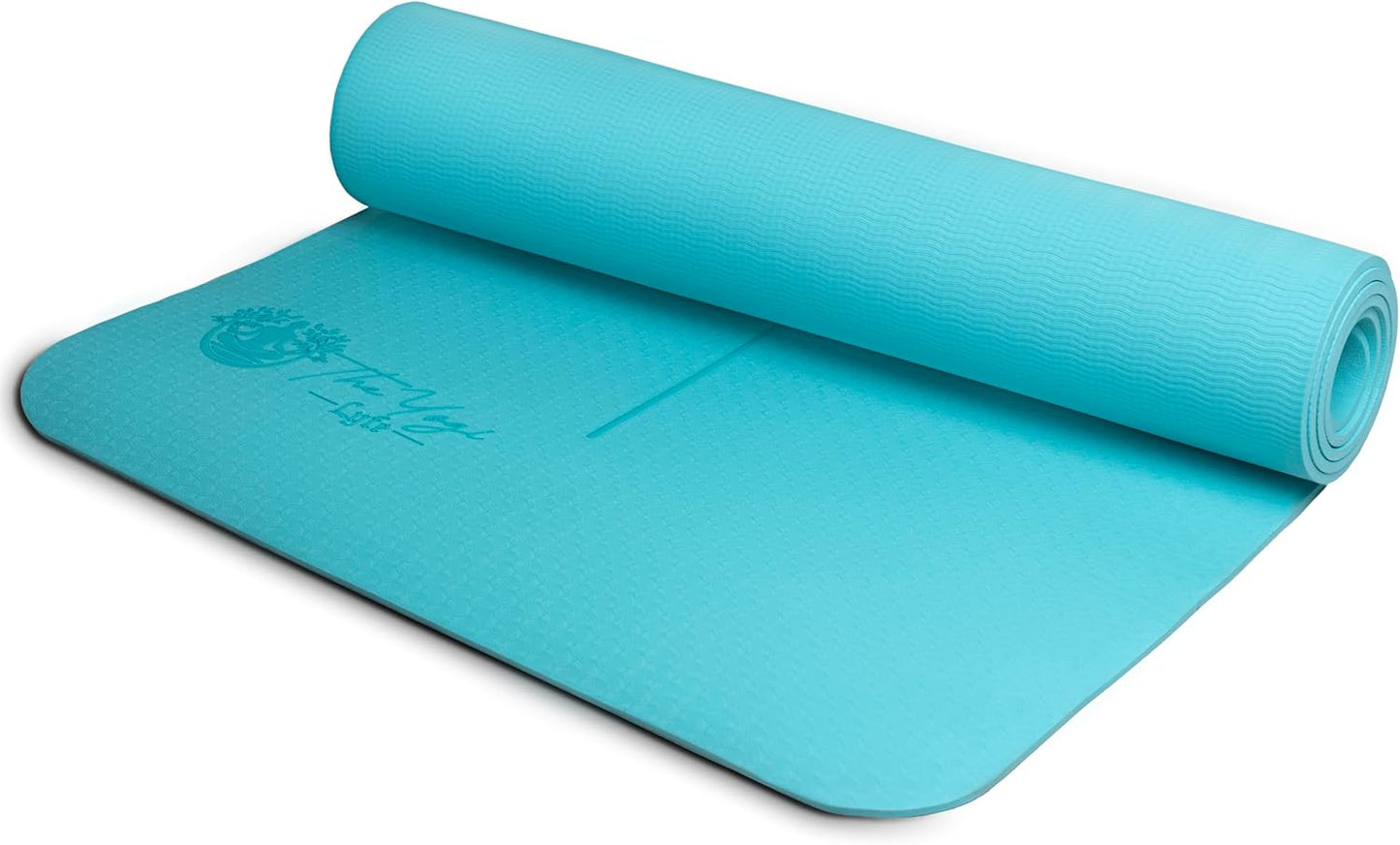 Yoga Mat – Laser-Engraved Affirmation, Non-Slip Eco TPE, 72" x 24" x 6mm, Lightweight Blue Mat for Mindful Movement and Recovery