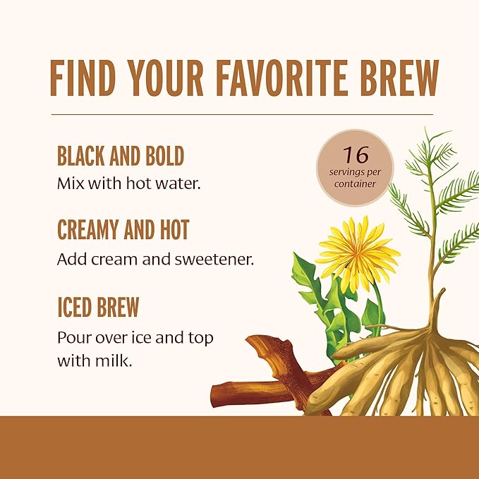 Banyan Botanicals Bitter & Bold – Organic Caffeine-Free Herbal Coffee Alternative – Milk Thistle, Chicory, and Dandelion Coffee Alternative – 3.5 oz, 16 servings – Fair for Life, Non-GMO, Vegan - Bloomnest