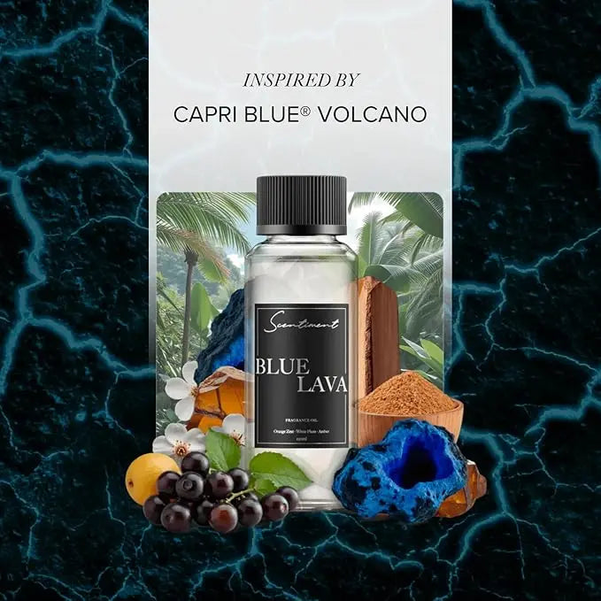 Scentiment Diffuser Oil - Blue Lava Designer Collection | Aromatherapy Home Fragrance | Luxurious Scent with Notes of Lime, Orange Zest, Cassis, Green Leaves (50 mL) Scentiment