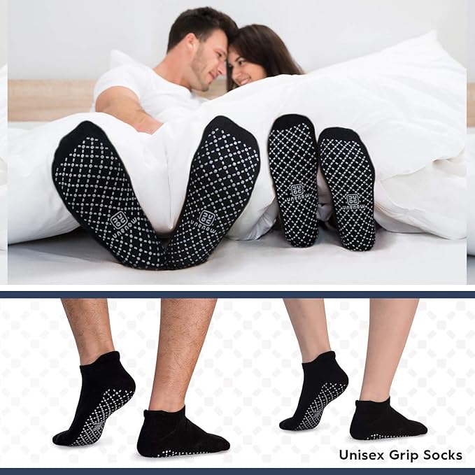 unenow Unisex Non Slip Grip Socks with Cushion for Yoga Pilates Barre Home & Hospital - Bloomnest