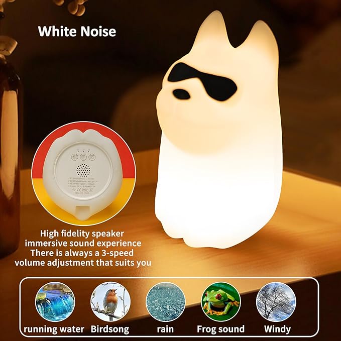Cute Dog Night Light, 7 Colors Want Want Nightlight, LED Bedside Lamp, Touch-Sensitive for Bedroom, Living Room,Dorm Room Decor for Christmas Gift Baby Kids Girls Teens - Bloomnest
