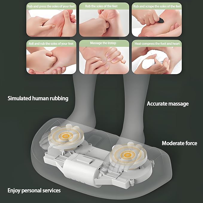 Foot Massager with Heat,with 3 Intensity Levels Shiatsu Kneading,Dual-Frequency Red Light 107.6°F Constant Temperature,Ideal for Feet Pain Relief at Home and Office (Black) - Bloomnest