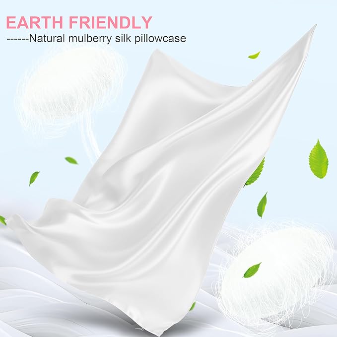 Silk Body Pillow Cover with Zipper, Mulberry Silk Pillow Cases Body Size Ultra Smooth and Soft Breathable Cooling Silk Satin Body Pillowcase for Hair and Skin (20x54 Inches, 1 Pack) - Bloomnest