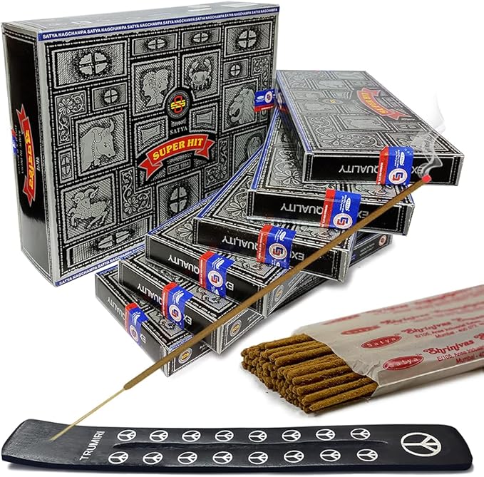 Super Hit Incense Sticks 100g and Holder Bundle - Pack of 6 (Approx 600 Sticks) - Bloomnest