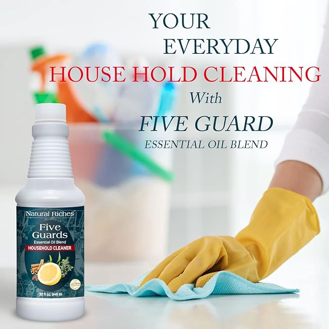 Natural Riches Household Cleaner Concentrate Five Guards from The Tales of French stories of Thieves Essential Oil Blend Household Cleaner - 32 fl oz - Bloomnest