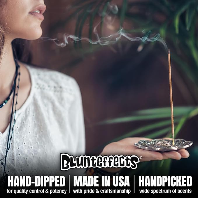 Blunteffects Hand-Dipped Incense Sticks - Premium 144-Pack Variety Set, 12 Different Scents, 11" Long, USA-Made Aromatherapy with Long Burn Time (12 Pack, 144 Total Sticks) Blunteffects