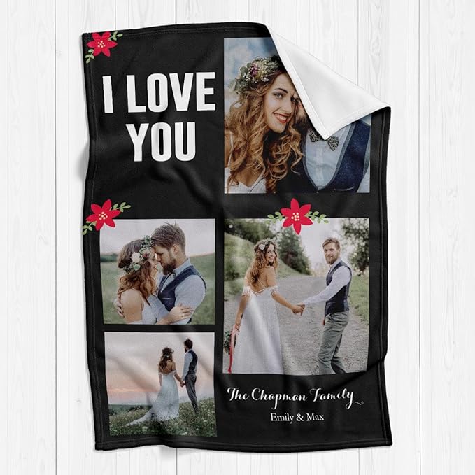 Custom Blankets with Photos, Personalized Photo Blankets Using My Own Photos, Customized Blanket with Pictures, Personalized Gifts for Women Men Baby Child - Bloomnest