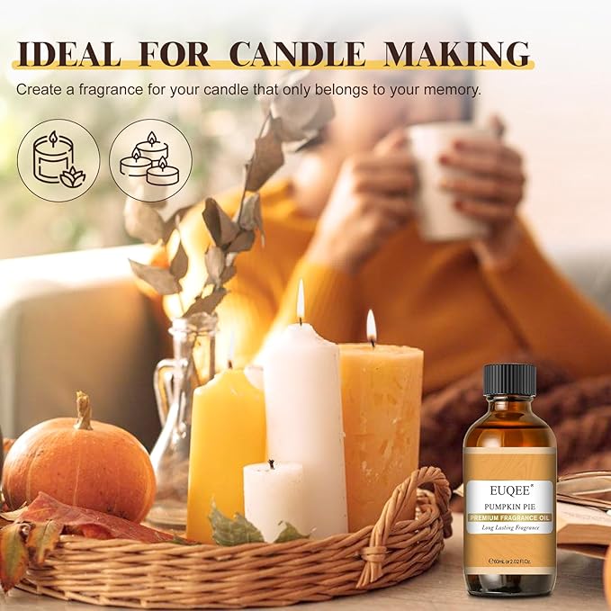 EUQEE Pumpkin Pie Fragrance Oil, Premium Pumpkin Pie Scented Essential Oils with Glass Dropper for Soap & Candle Making, Bath Bombs (2.02 Fl oz/60 ml) - Bloomnest
