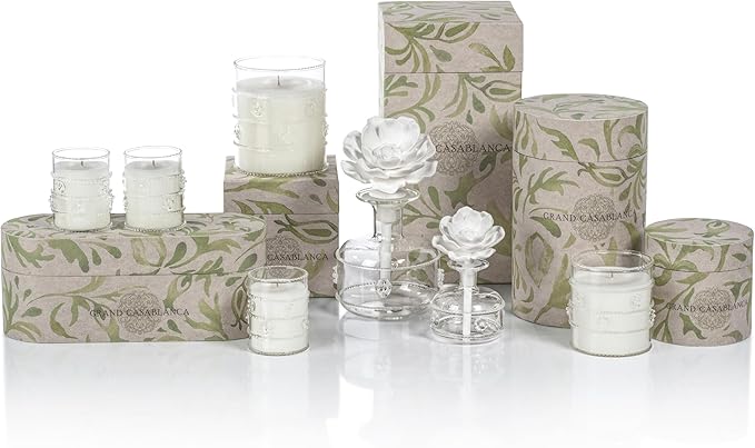 Zodax Mini Grand Casablanca Porcelain Diffuser, Water Lotus