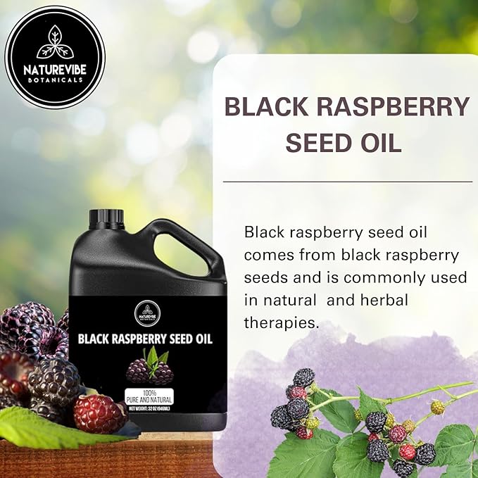 Naturevibe Botanicals Black Raspberry Oil 32 Ounces | 100% Pure and Natural | Great for Skin Care and Hair Care - Bloomnest