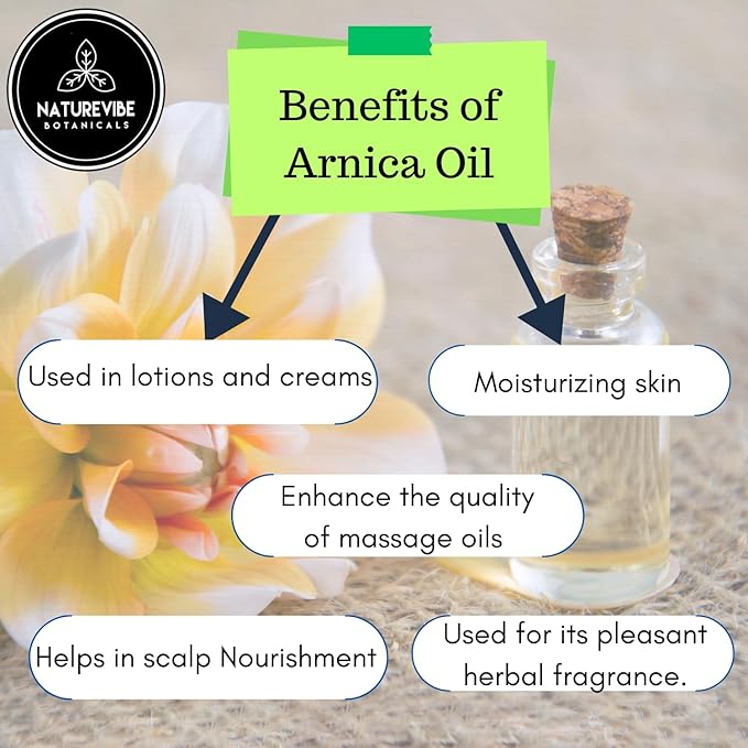 Naturevibe Botanicals Arnica Oil 32 Ounces | 100% Pure and Natural | Great for Skin Care and Hair Care - Bloomnest