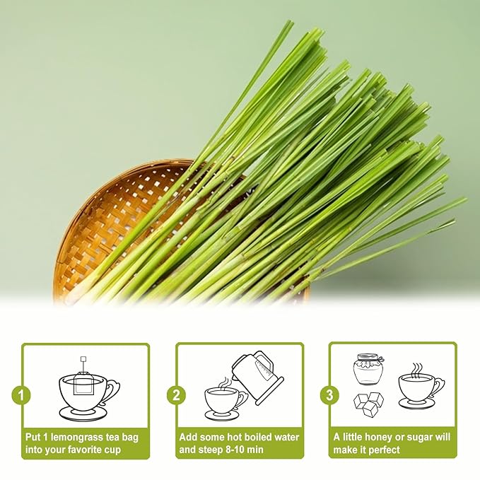 TEARELAE - Lemongrass Tea Bags, 40 Count - Premium Natural Lemon Grass Herbal Tea Bags - Non-GMO - Caffeine-free - Support Healthy Digestion - Bloomnest