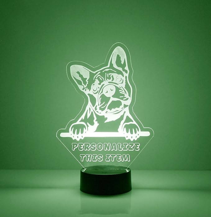Custom Dog LED Sign Night Light Lamp with Remote, Light Up Display with Personalized Name or Image, Customized, Made in The USA, Clear Acrylic Home Decor Design with 16 Colors (Boston Terrier) - Bloomnest