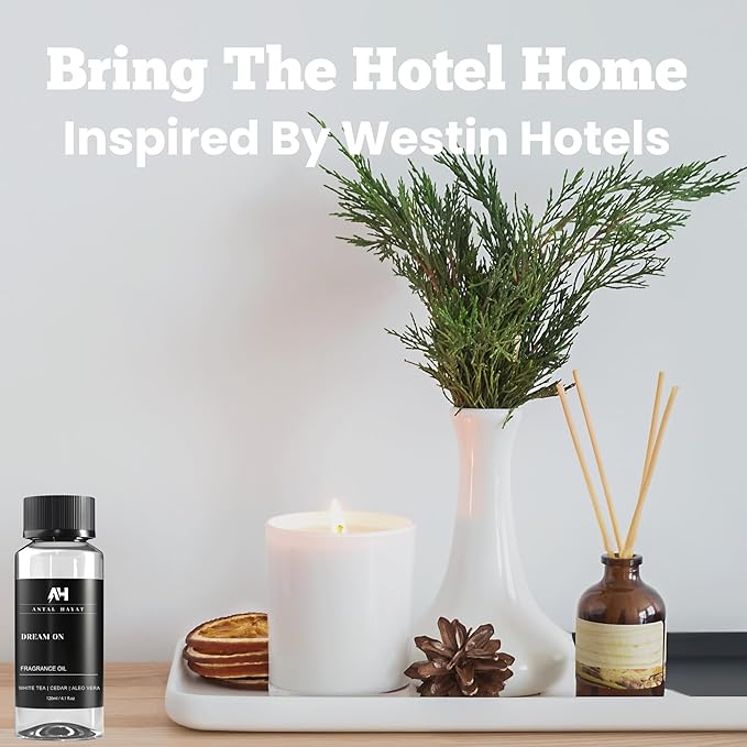 Dream On Diffuser Oil 120ml – Hotel Collection Essential Oils for Diffuser – White Tea, Vanilla & Cedarwood – Luxury Home Scent – Hotel Inspired Aromatherapy Oil for Home & Office - Bloomnest